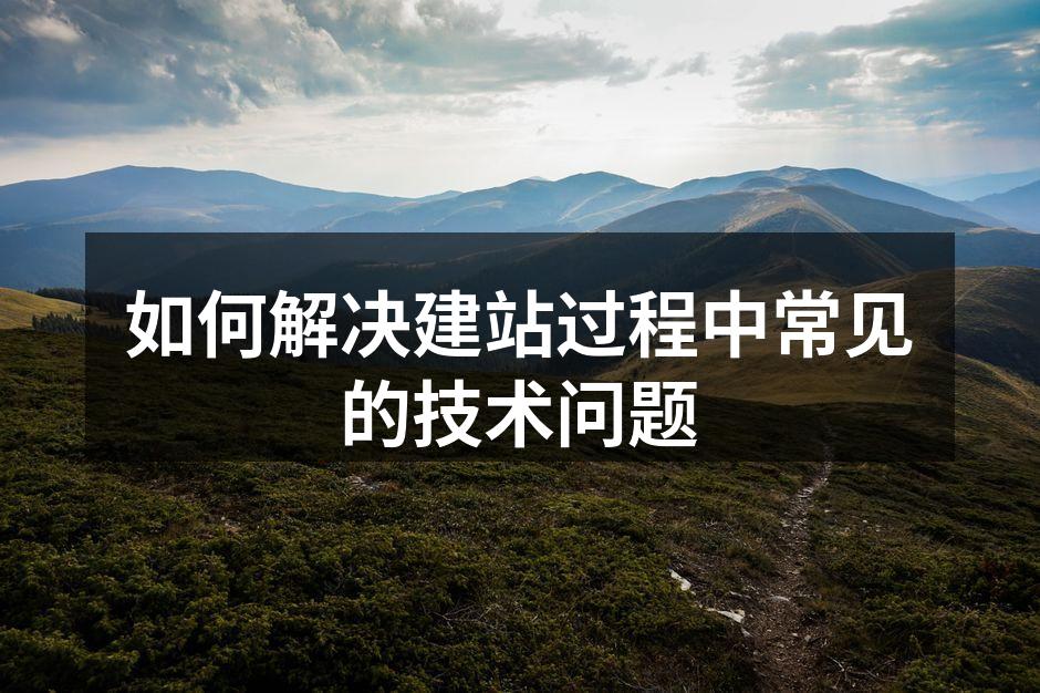 如何解决建站过程中常见的技术问题